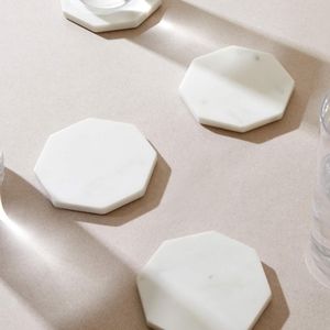 BNWT Zeal Living Marble Geo Coasters